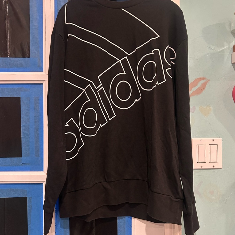 Adidas Black Crewneck with Bold Logo
